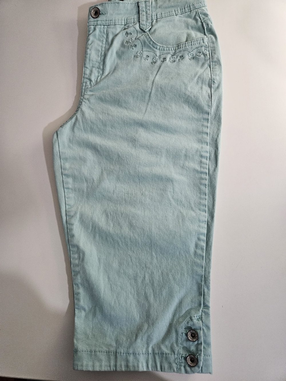 Light Aqua Women's Cropped Pants